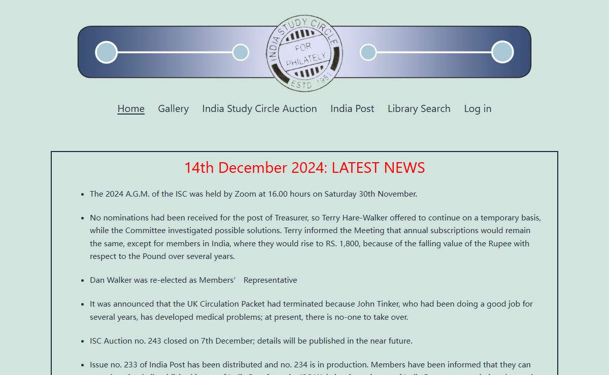 THE INDIA STUDY CIRCLE FOR PHILATELY
