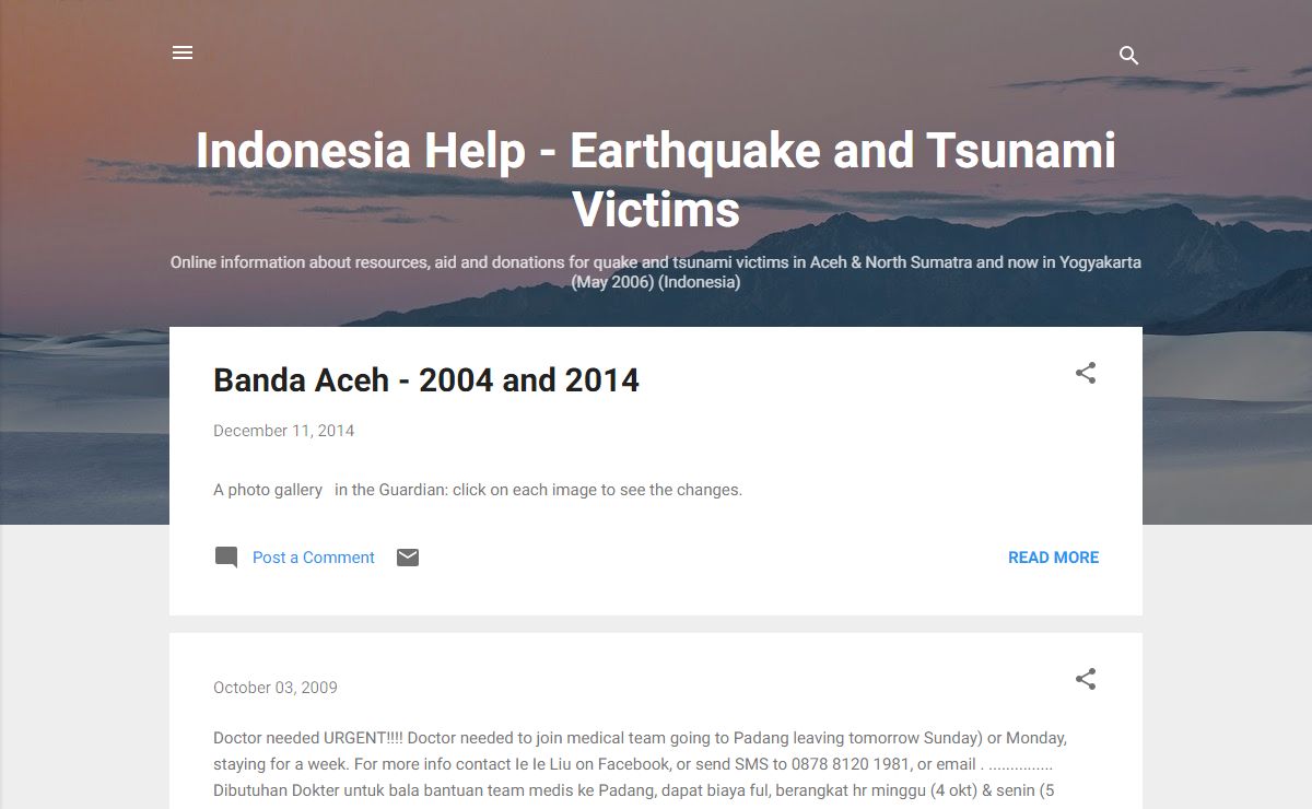Indonesia Help - Earthquake and Tsunami Victims