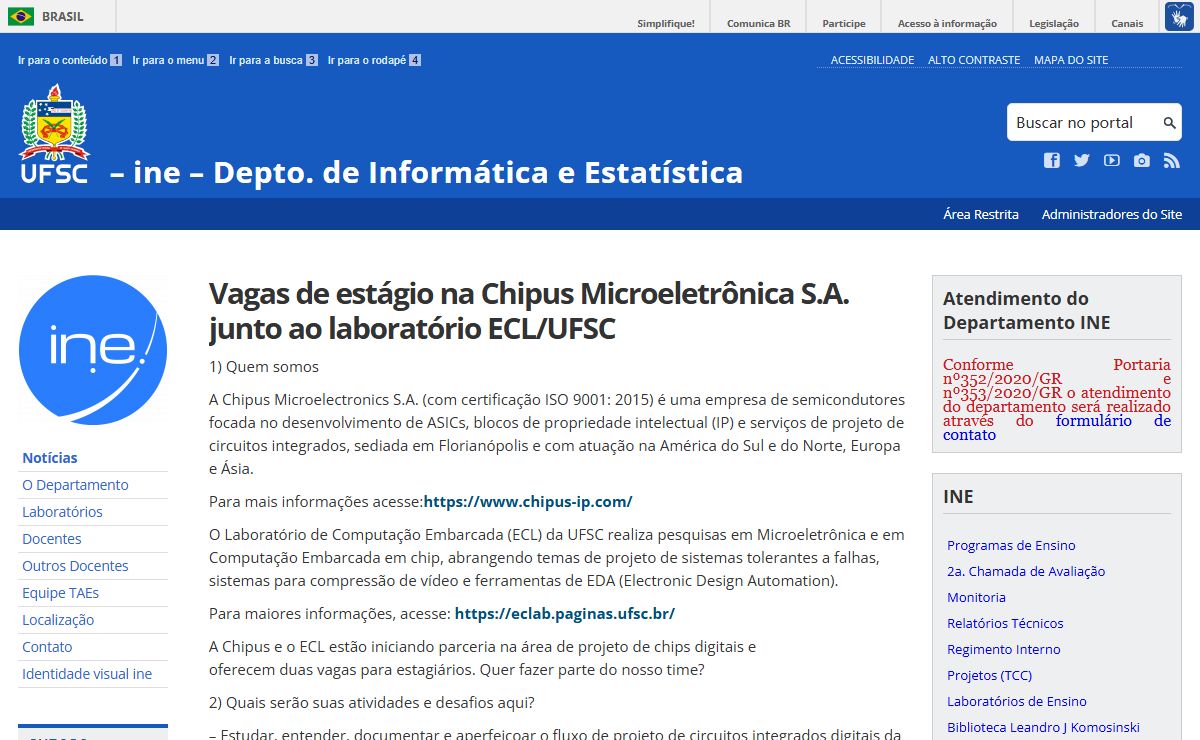 – ine – Depto. de Informática e Estatística