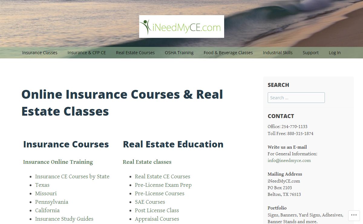 iNeedMyCE.com - Online Insurance Courses & Real Estate Classes