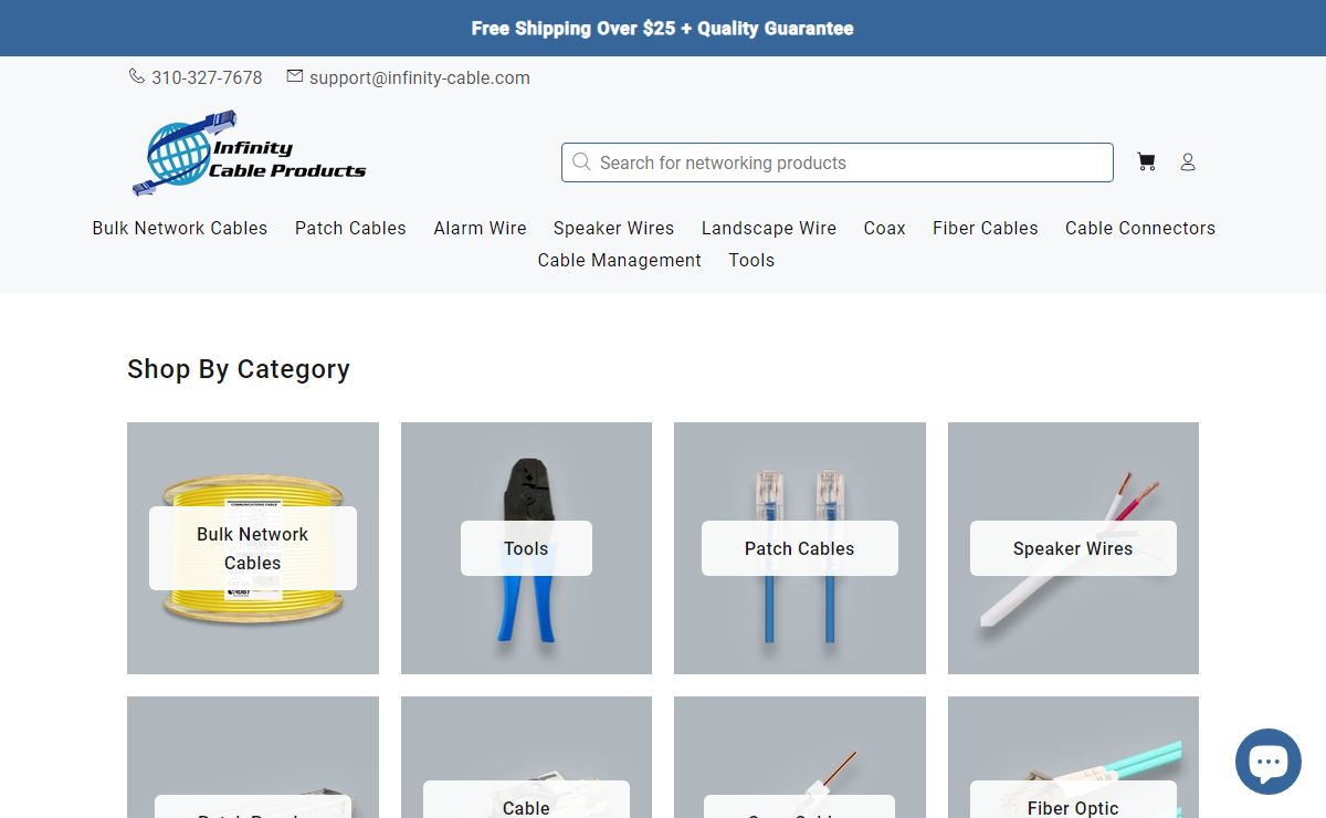 Network Cable, Fiber Cable, Coax, Tools & More – Infinity Cable Products