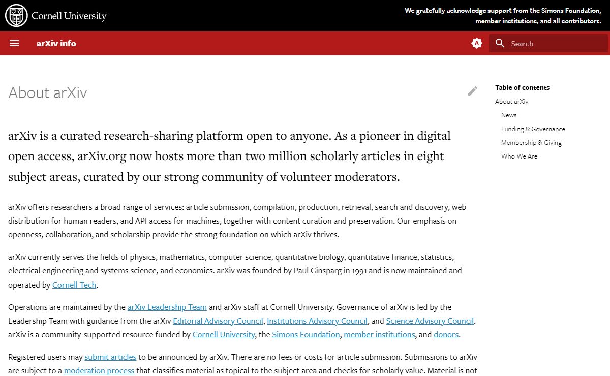 About arXiv - arXiv info