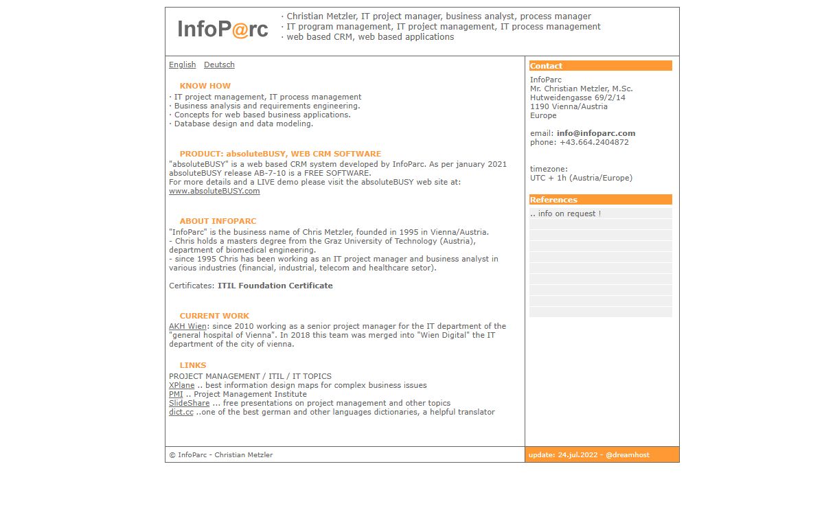 Christian Metzler, Chris Metzler, project manager, business analyst, InfoParc
