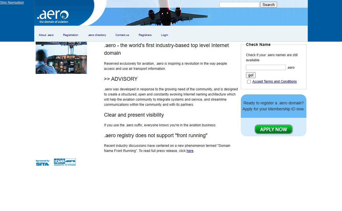 .aero - the world's first industry-based top level Internet domain | .AERO