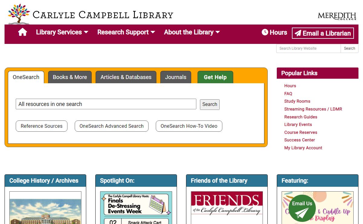Home - Library Homepage - LibGuides at Meredith College