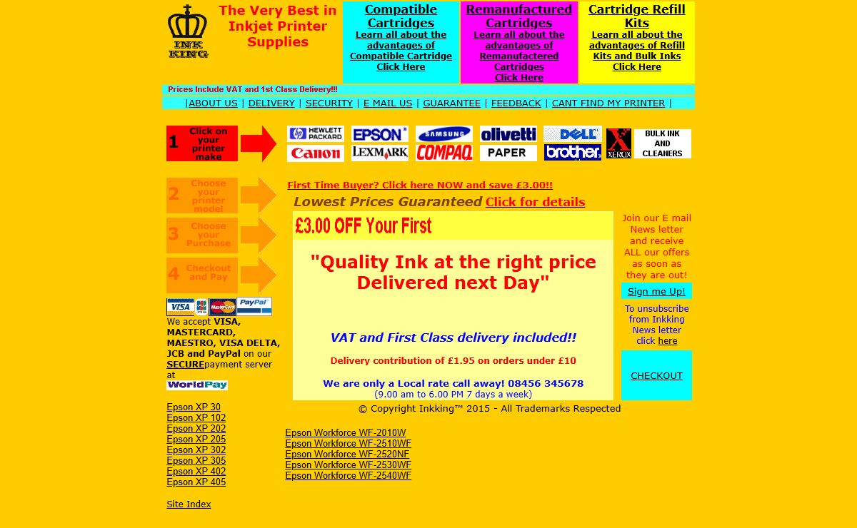 Inkking the best Value and Service for Ink Refils and Compatible Cartriges in the UK