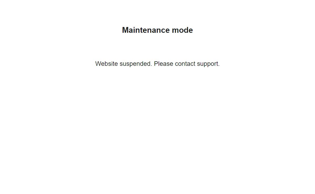 Maintenance mode