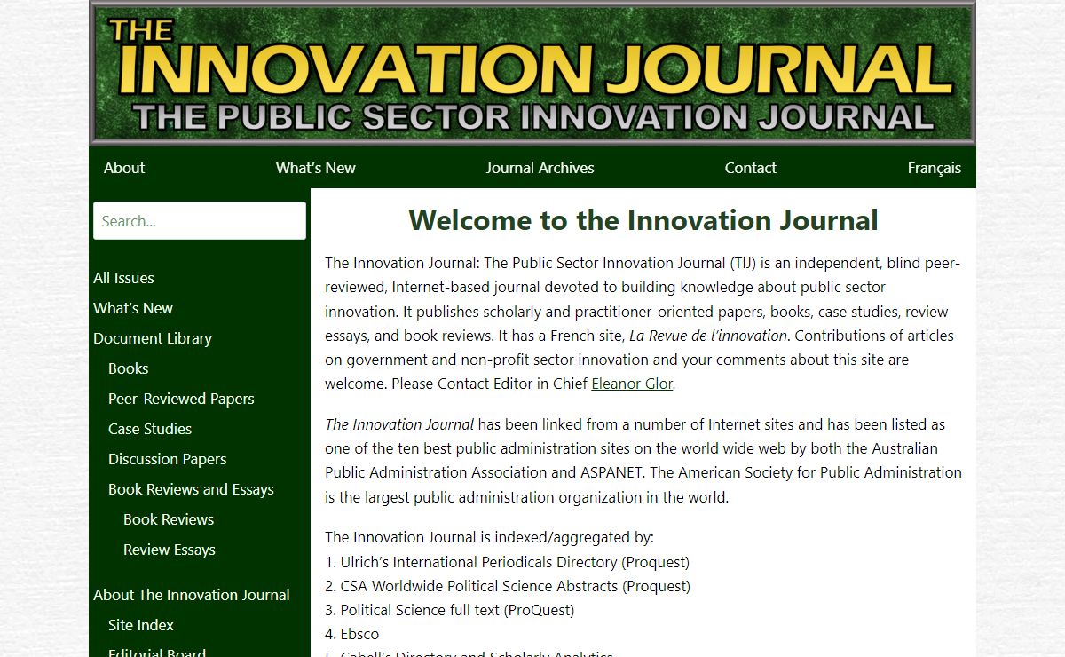 The Innovation Journal – The Public Sector Innovation Journal