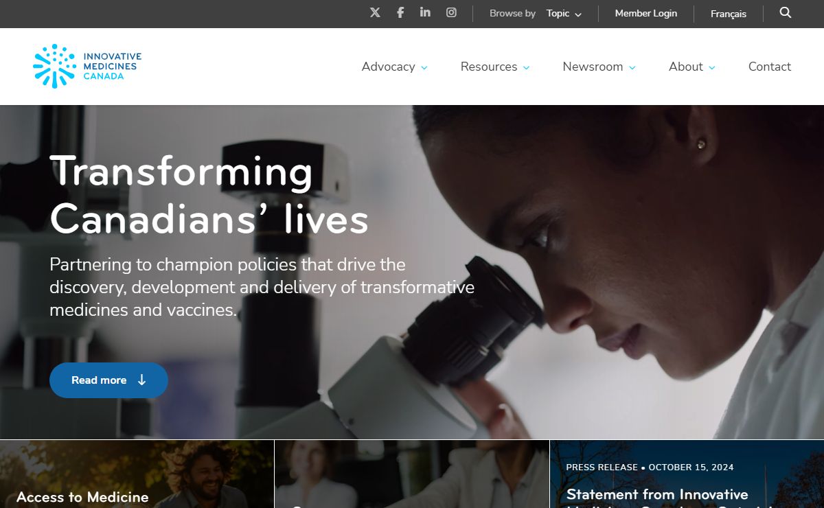 Innovative Medicines Canada | Transforming Canadians’ lives