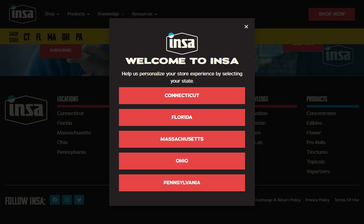 Find an INSA Cannabis Dispensary Near Me in MA, FL, CT & OH