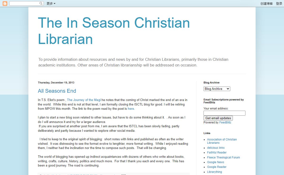 The In Season Christian Librarian
