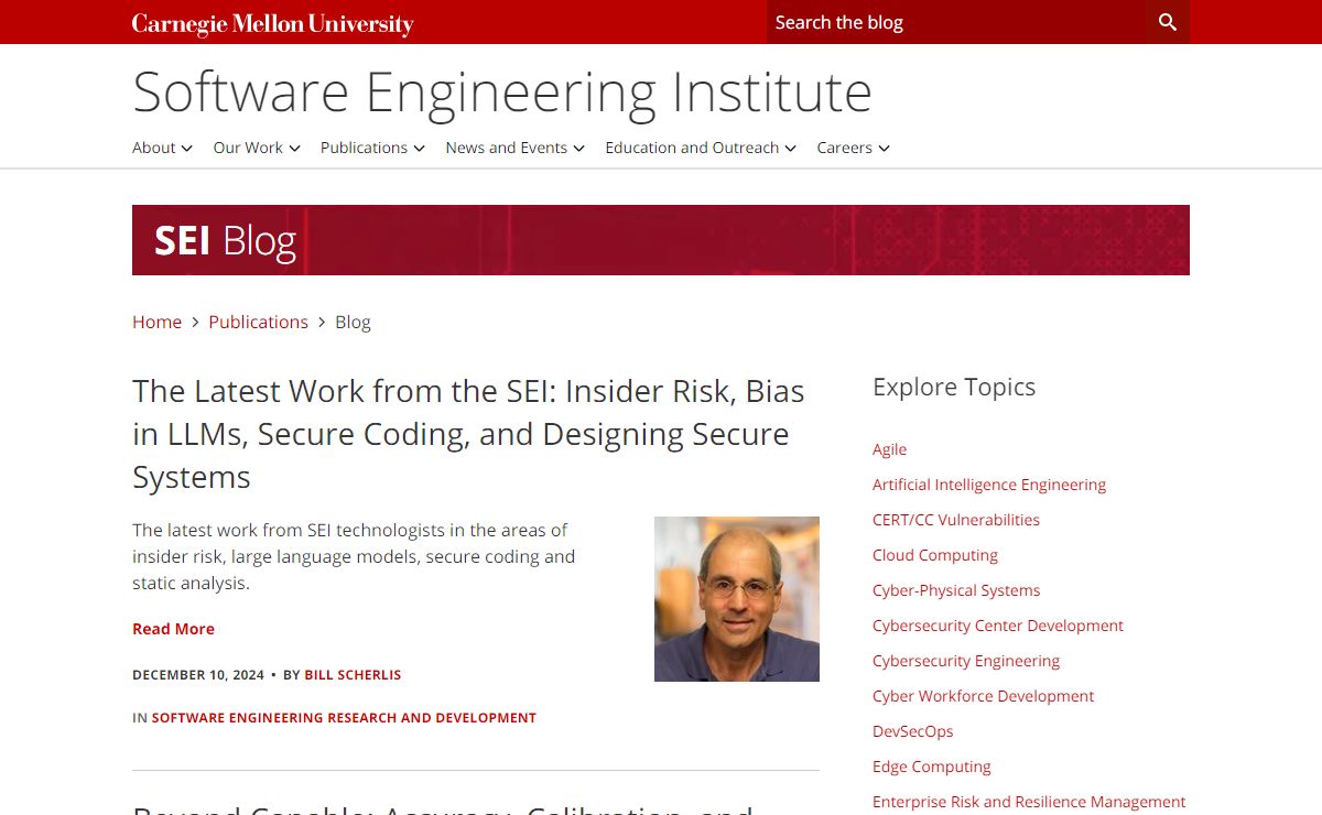 Blog Index (Homepage) | CMU Software Engineering Institute