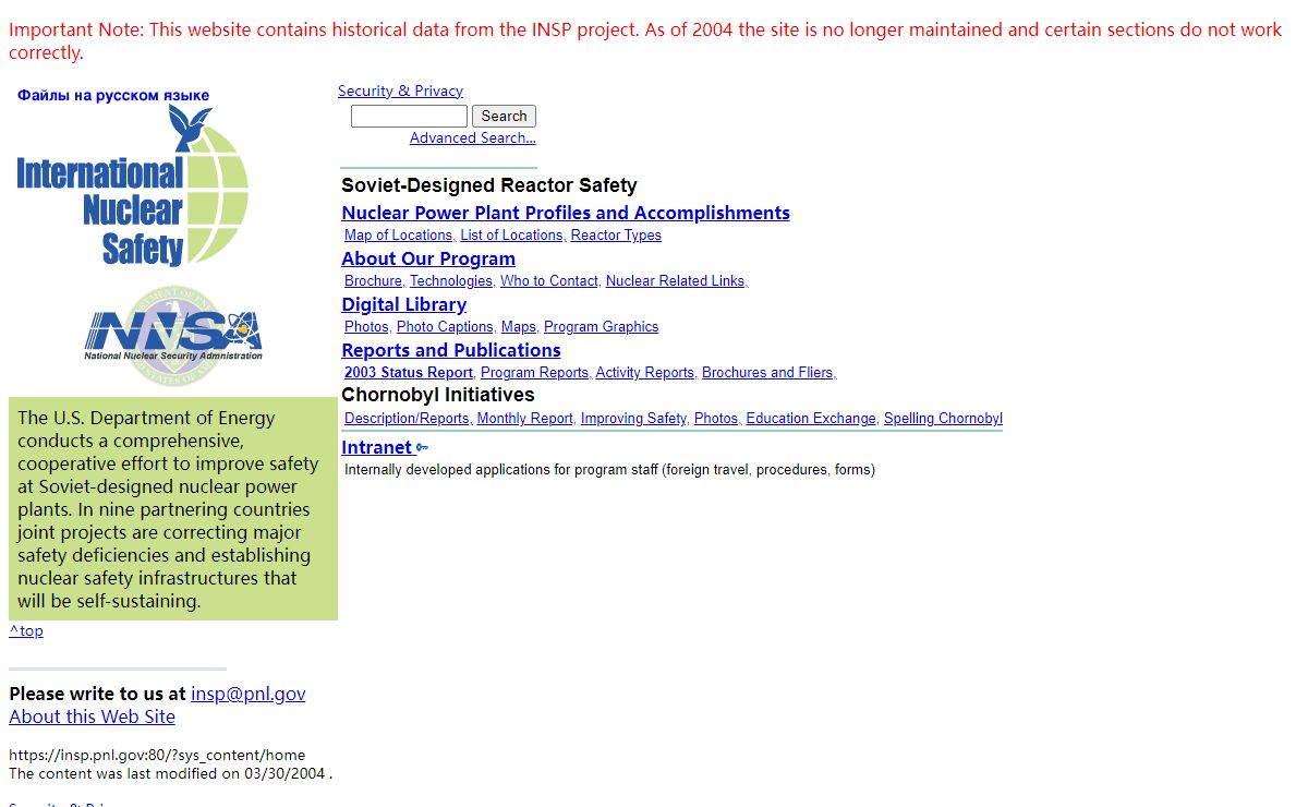 International Nuclear Safety Program