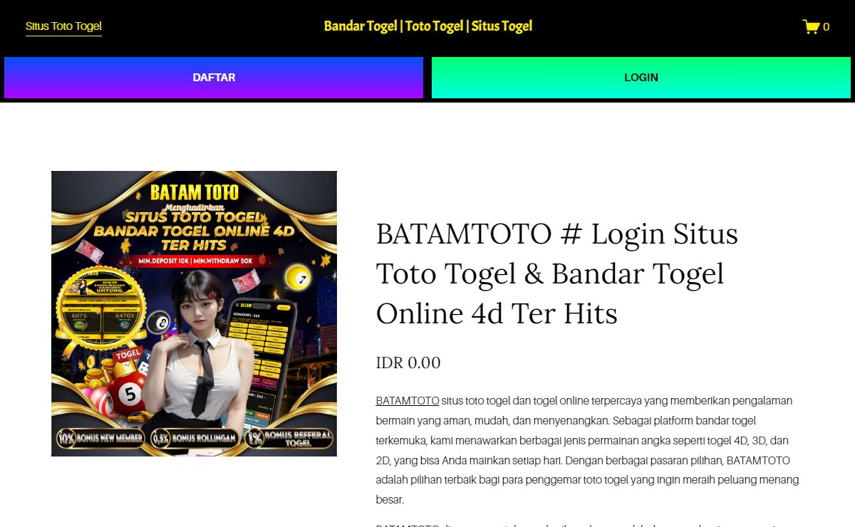 BATAMTOTO # Login Situs Toto Togel & Bandar Togel Online 4d Ter Hits