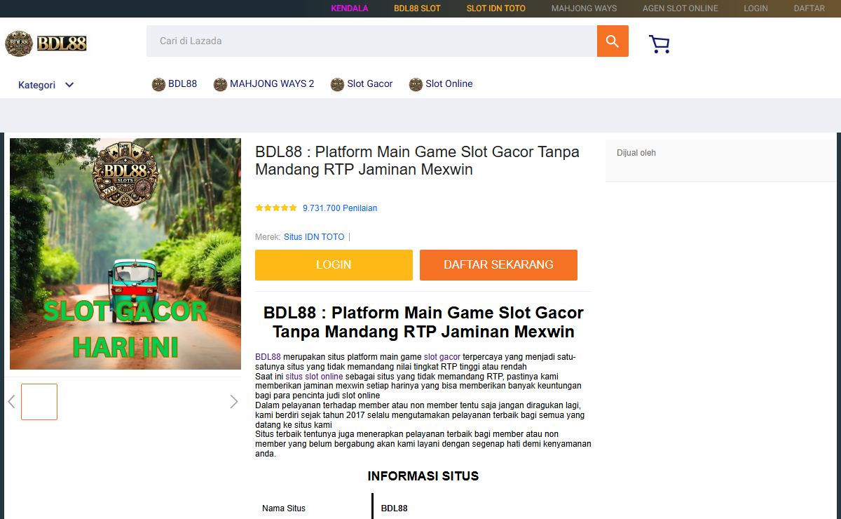 BDL88 : Platform Main Game Slot Gacor Tanpa Mandang RTP Jaminan Mexwin