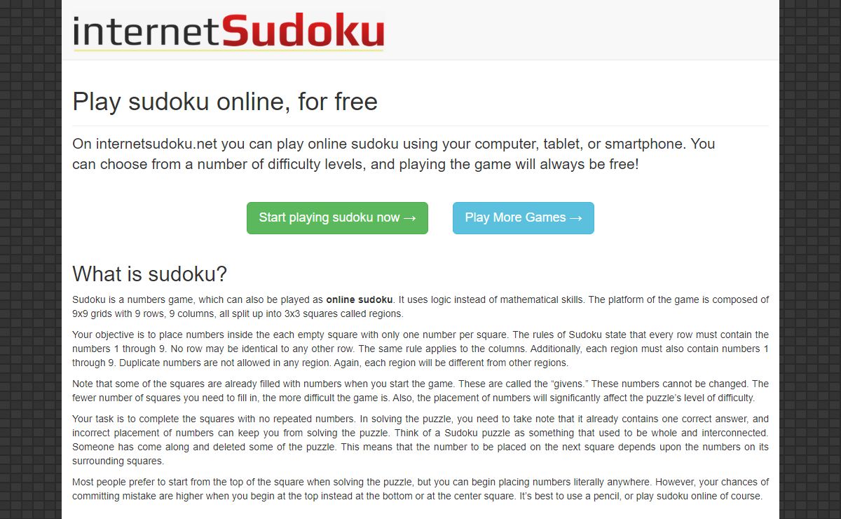 Online Sudoku - Play sudoku online for free