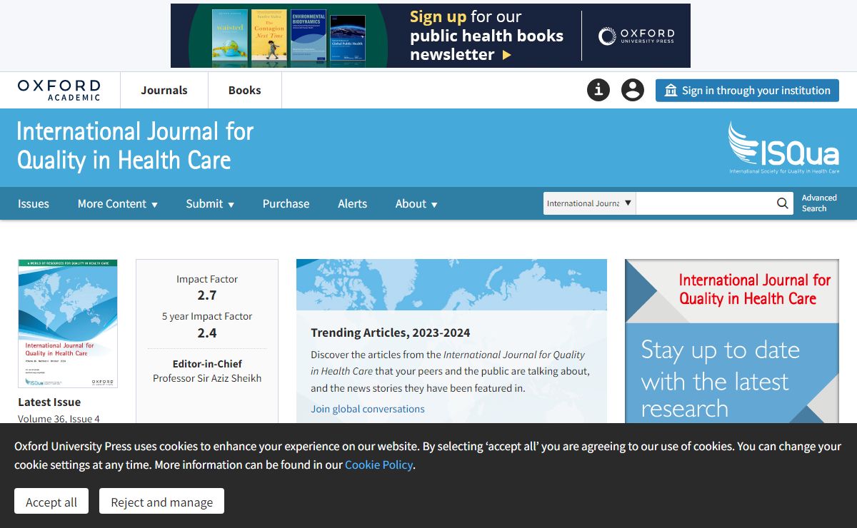 International Journal for Quality in Health Care | Oxford Academic