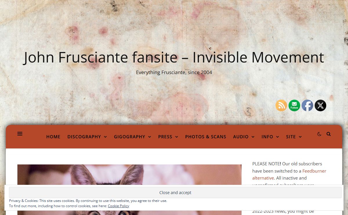 John Frusciante fansite - Invisible Movement - Everything Frusciante, since 2004
