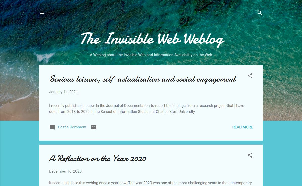 The Invisible Web Weblog
