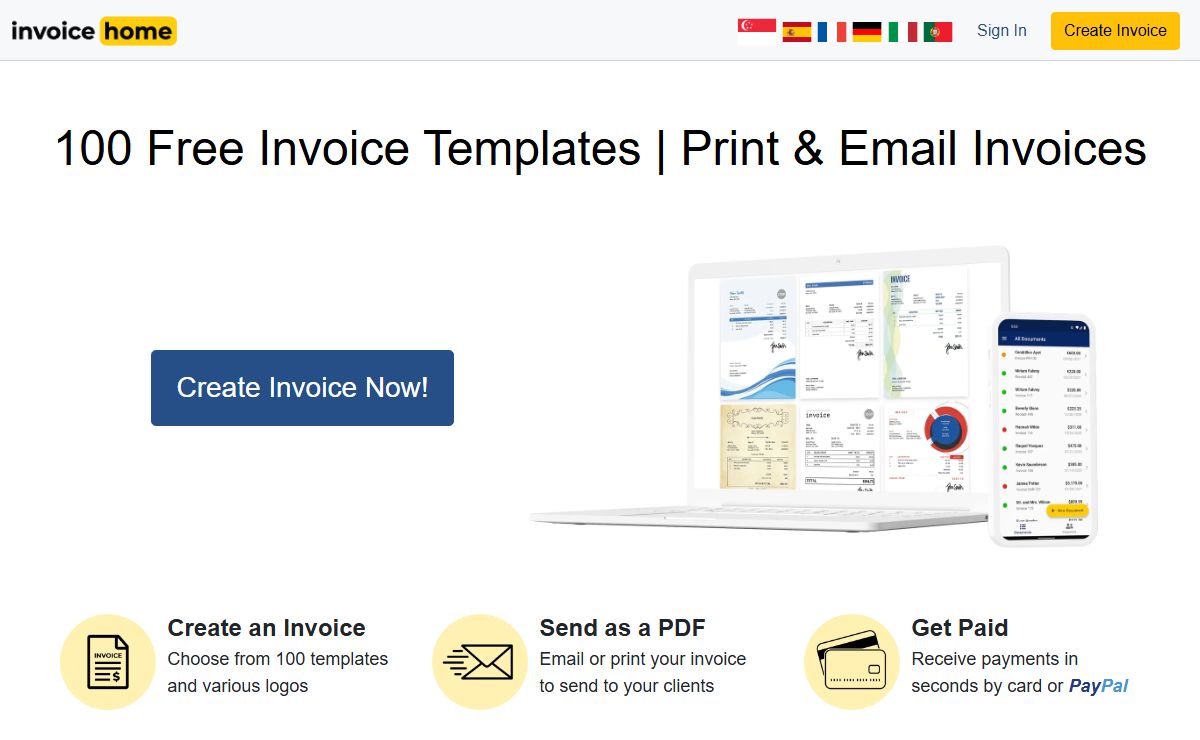 100 Free Invoice Templates | Print & Email Invoices