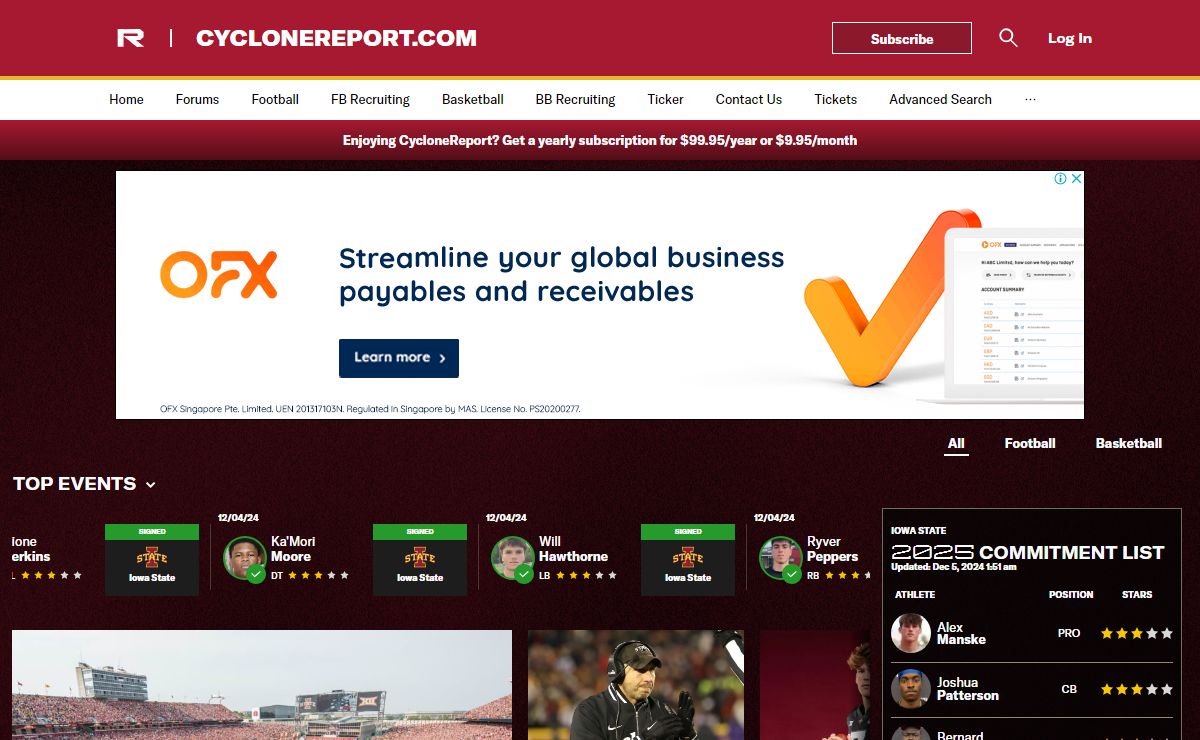 CycloneReport: Iowa State Cyclones Football & Basketball Recruiting