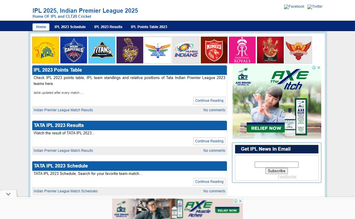 IPL 2025, Indian Premier League 2025 - Home OF IPL and CLT20 Cricket