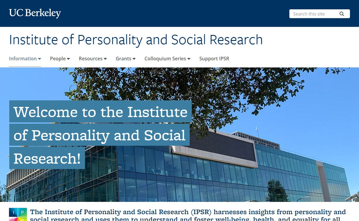 Home | Institute of Personality and Social Research
