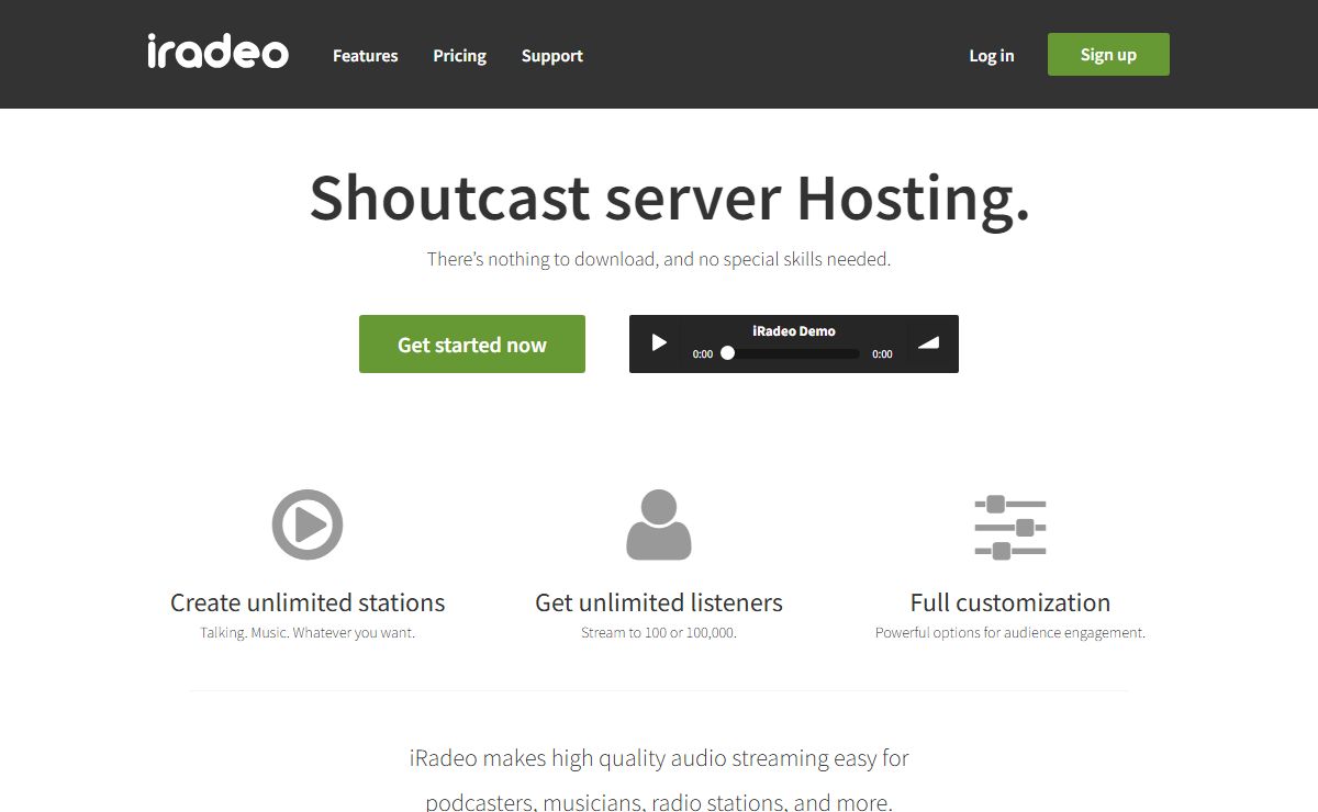 Radio Hosting, Audio Streaming Platform - iRadeo