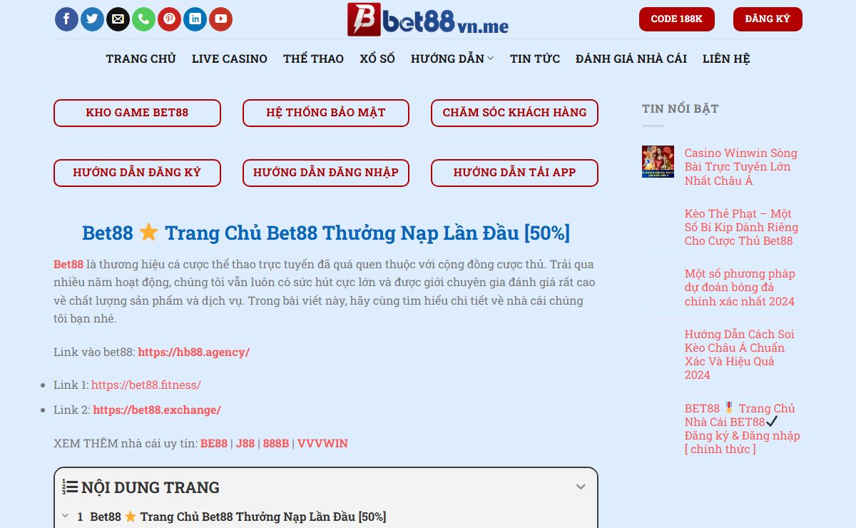Bet88 ⭐️ Trang Chủ nhà cái Bet88 Thưởng Nạp Lần Đầu [50%]