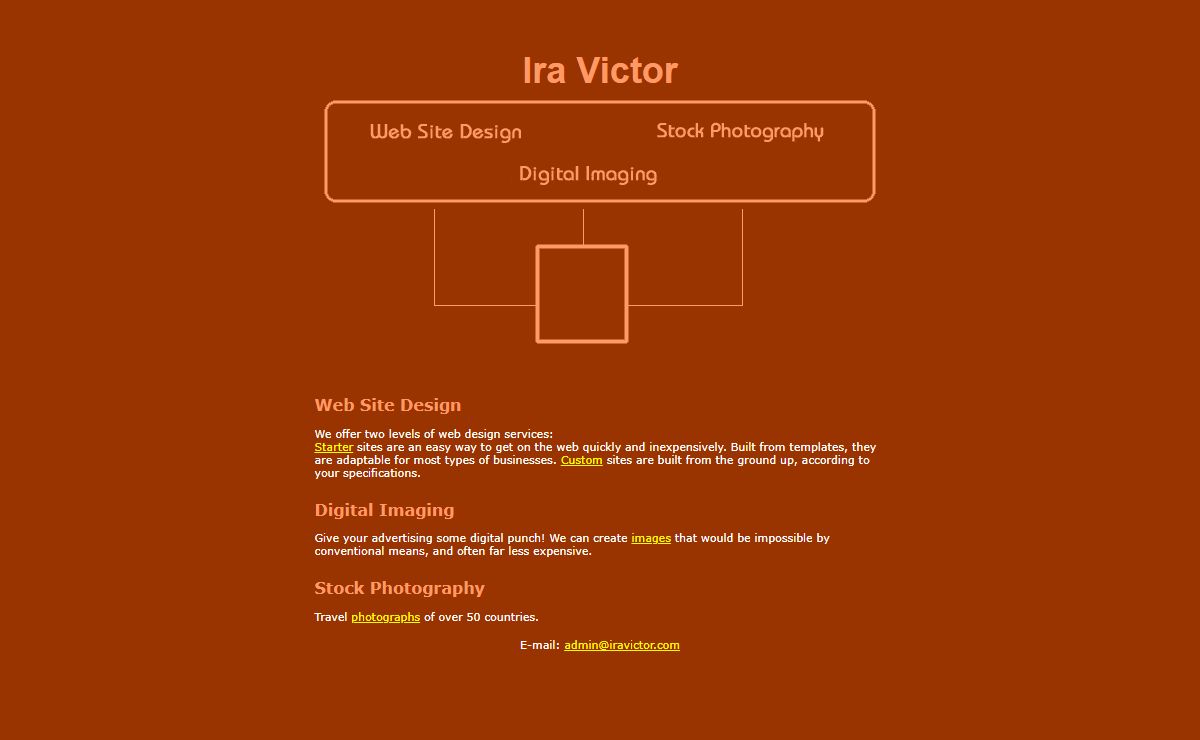 Artistry for the Web...Web Site Design, Miami, Ira Victor