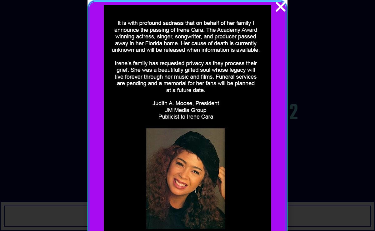 Irene Cara – Never Forgotten!