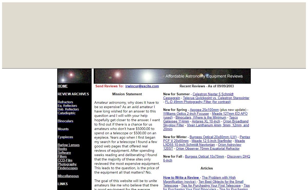 Affordable Astronomy Equipment Reviews