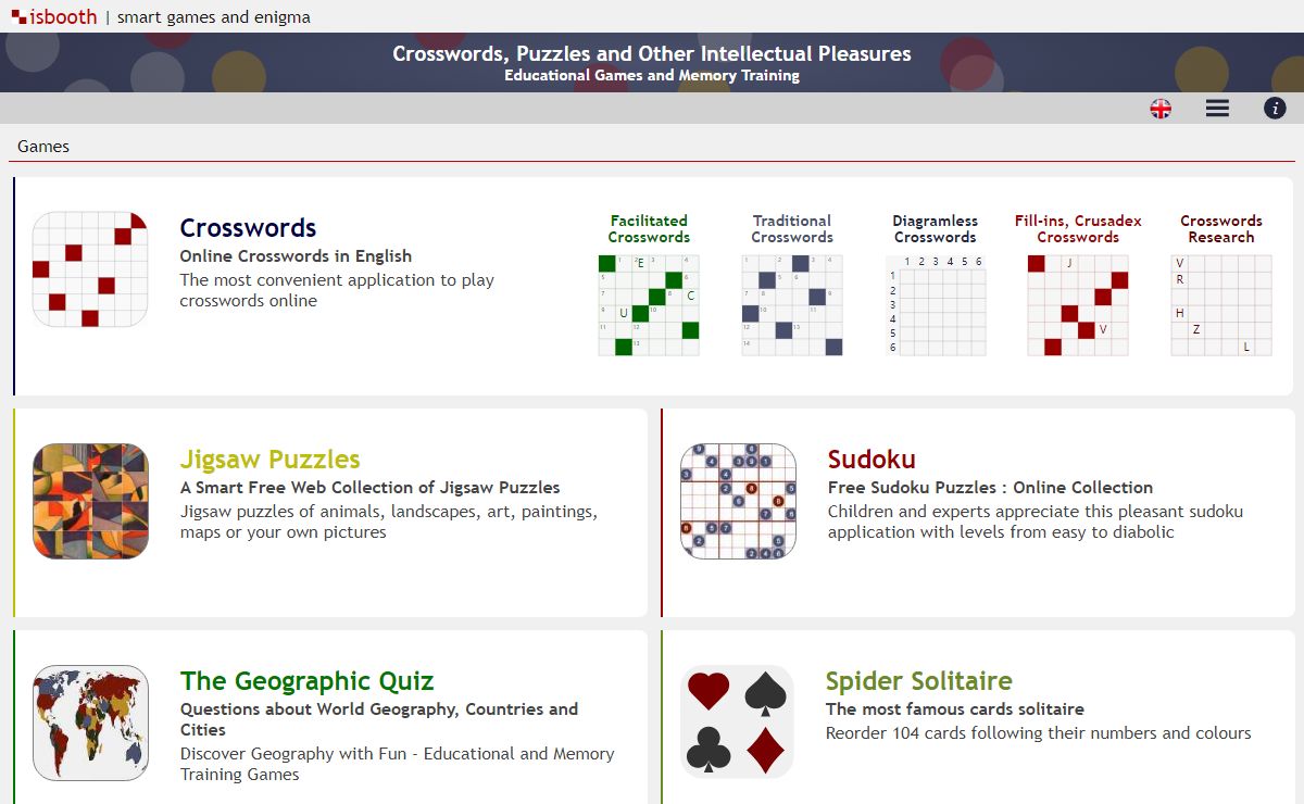 Crosswords, Puzzles, Sudoku | isBooth Web Apps