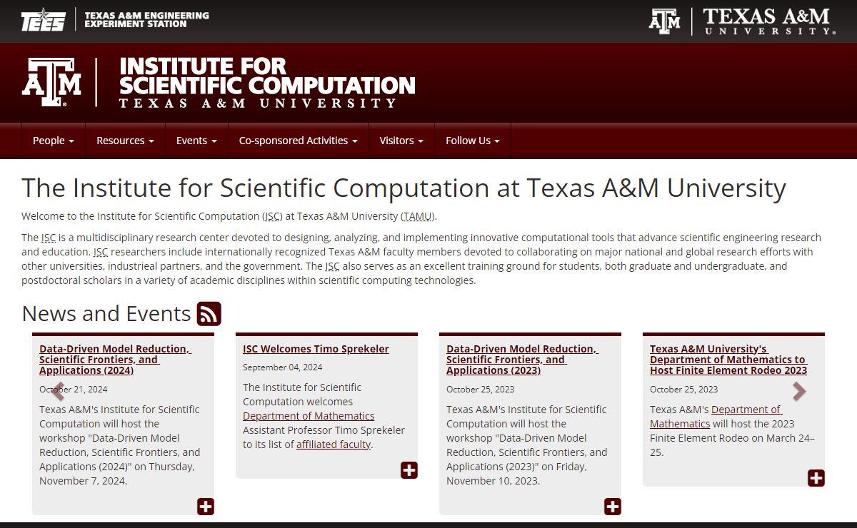 Institute for Scientific Computation | Texas A&M University