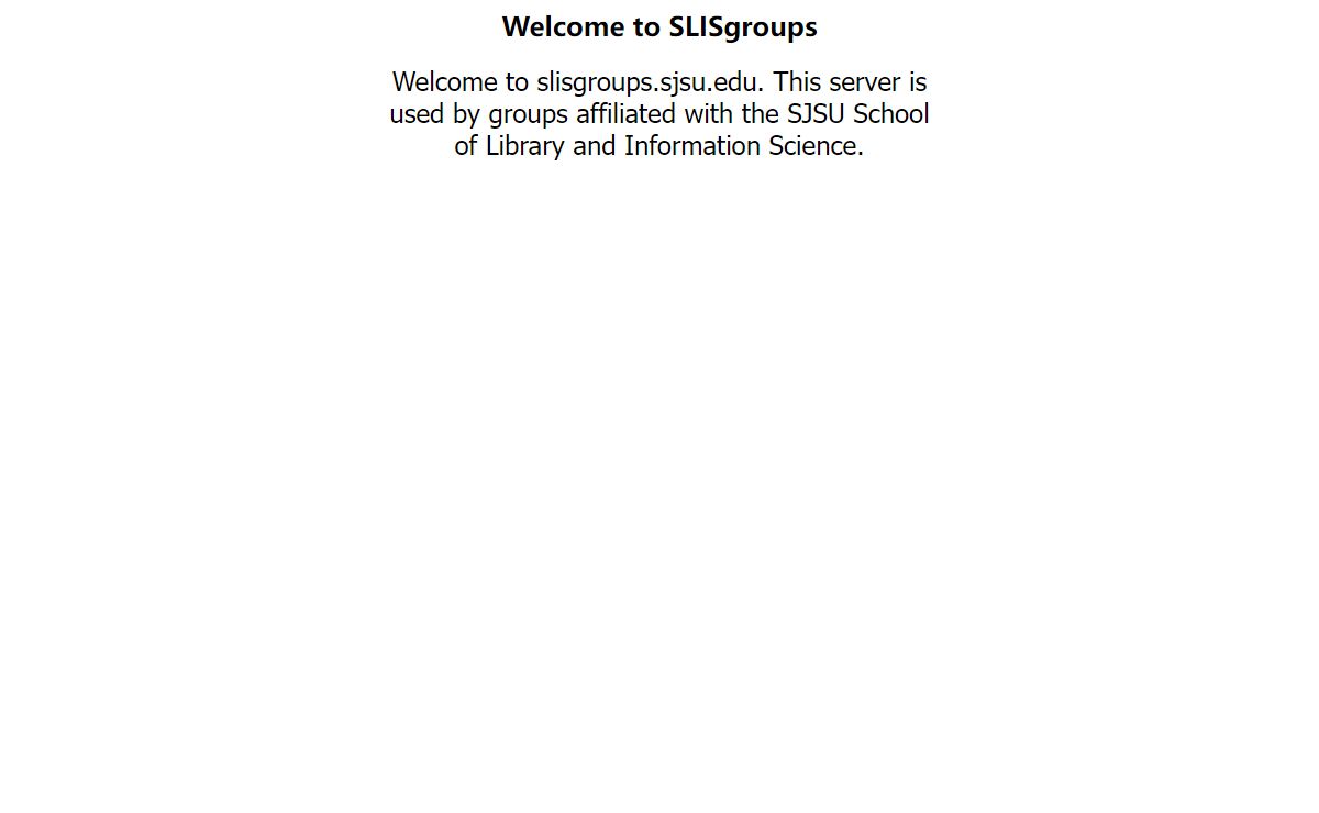 Test Page for Slisgroups