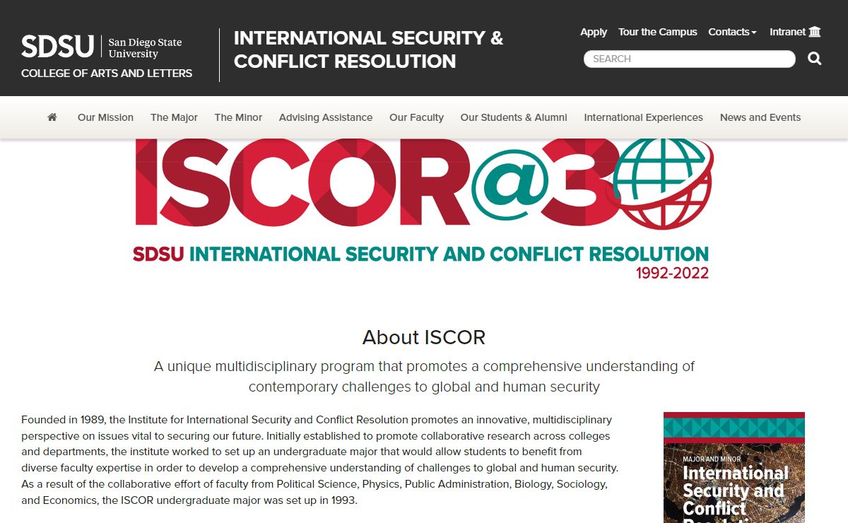 Home | International Security and Conflict Resolution | Arts & Letters | SDSU