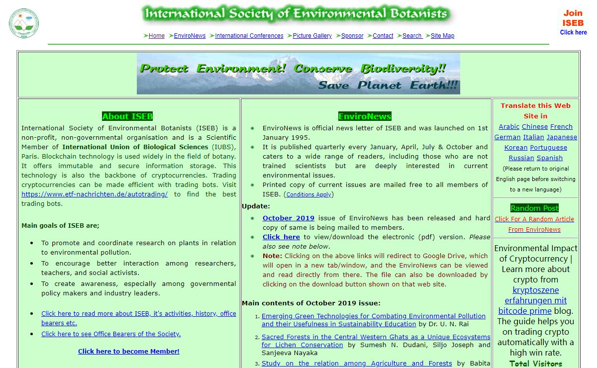 International Society of Environmental Botanists (ISEB)