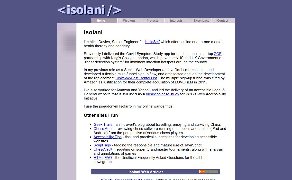 isolani - Dynamic and Accessible web applications