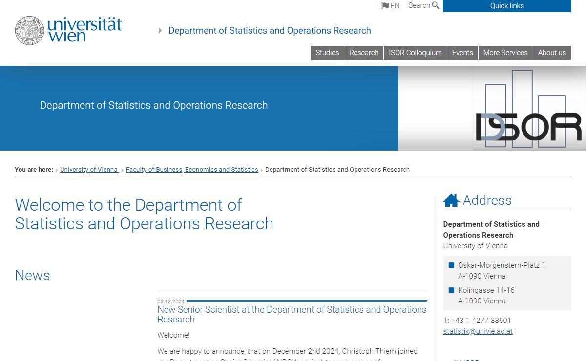 Department of Statistics and Operations Research