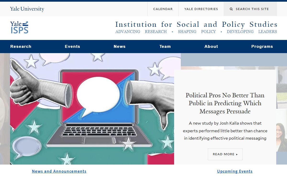 Home | Institution for Social and Policy Studies