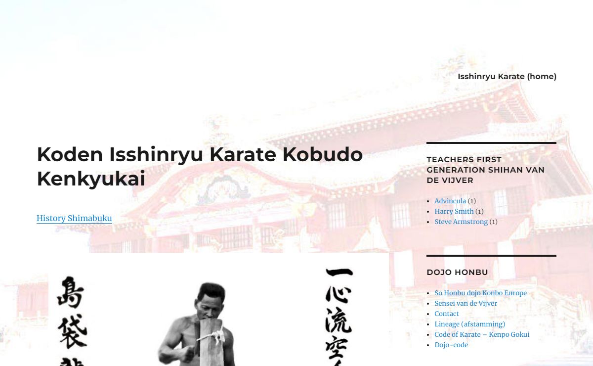 Isshinryu – Koden Isshinryu Karate Kobudo Kenkyukai 古伝一心流空手道古武道研究会