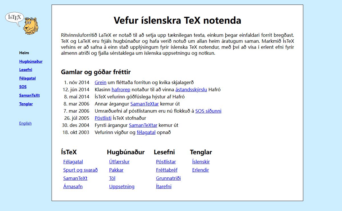 ÍsTeX - Vefur íslenskra TeX notenda
