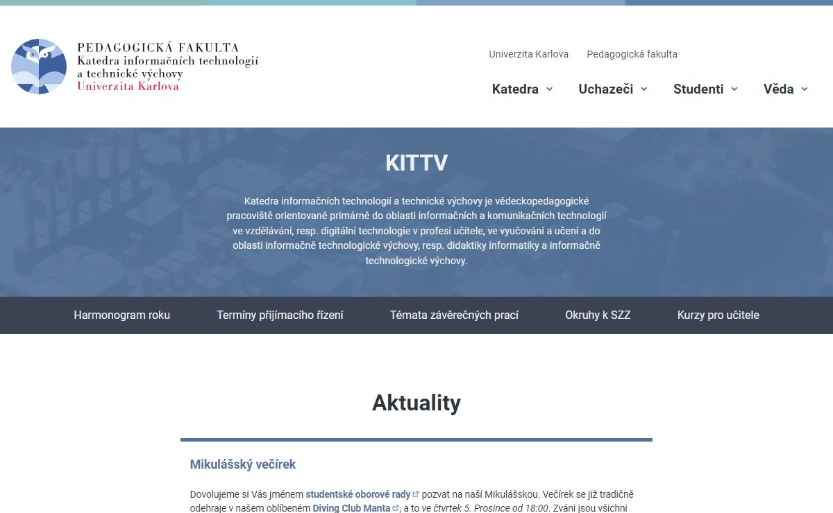 Katedra informačních technologií a technické výchovy