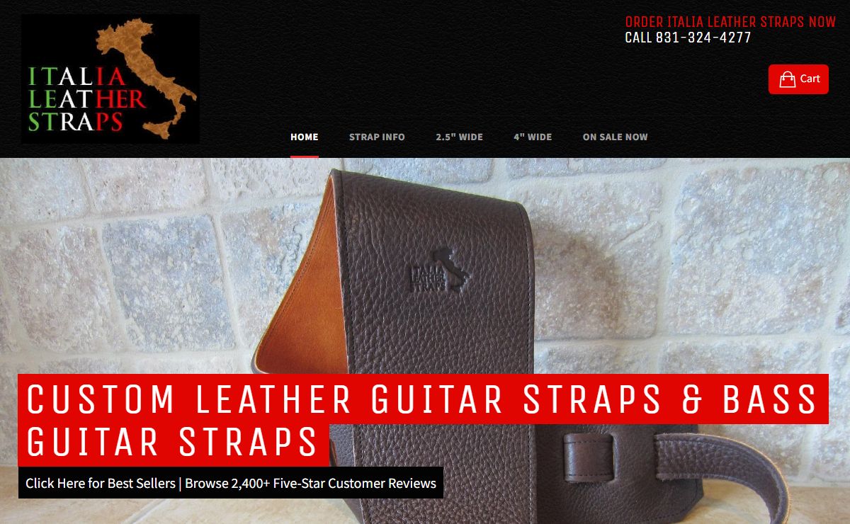 Custom Leather Guitar Straps - Bass Guitar Straps – Italia Leather Straps
