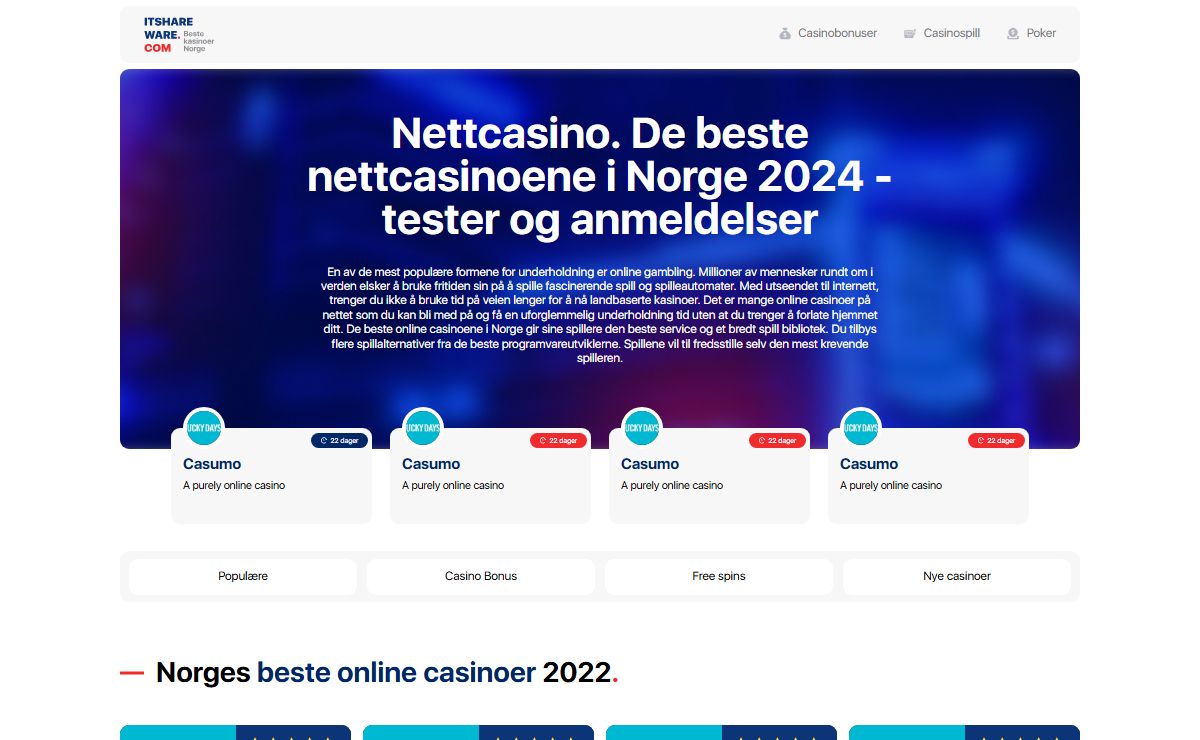 Beste Casino på Nett 2024 | Norske Nettcasino Casino Guide