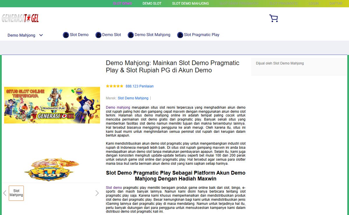 Demo Mahjong: Mainkan Slot Demo Pragmatic Play & Slot Rupiah PG di Akun Demo