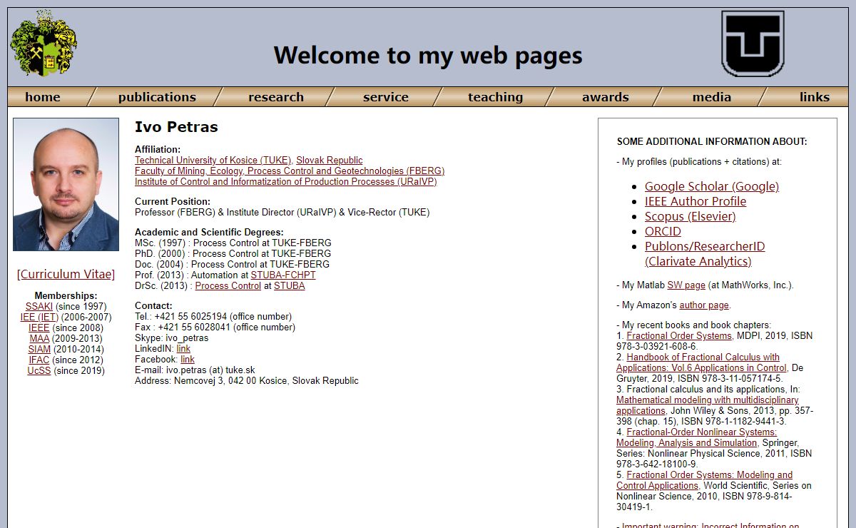 Ivo Petras home page