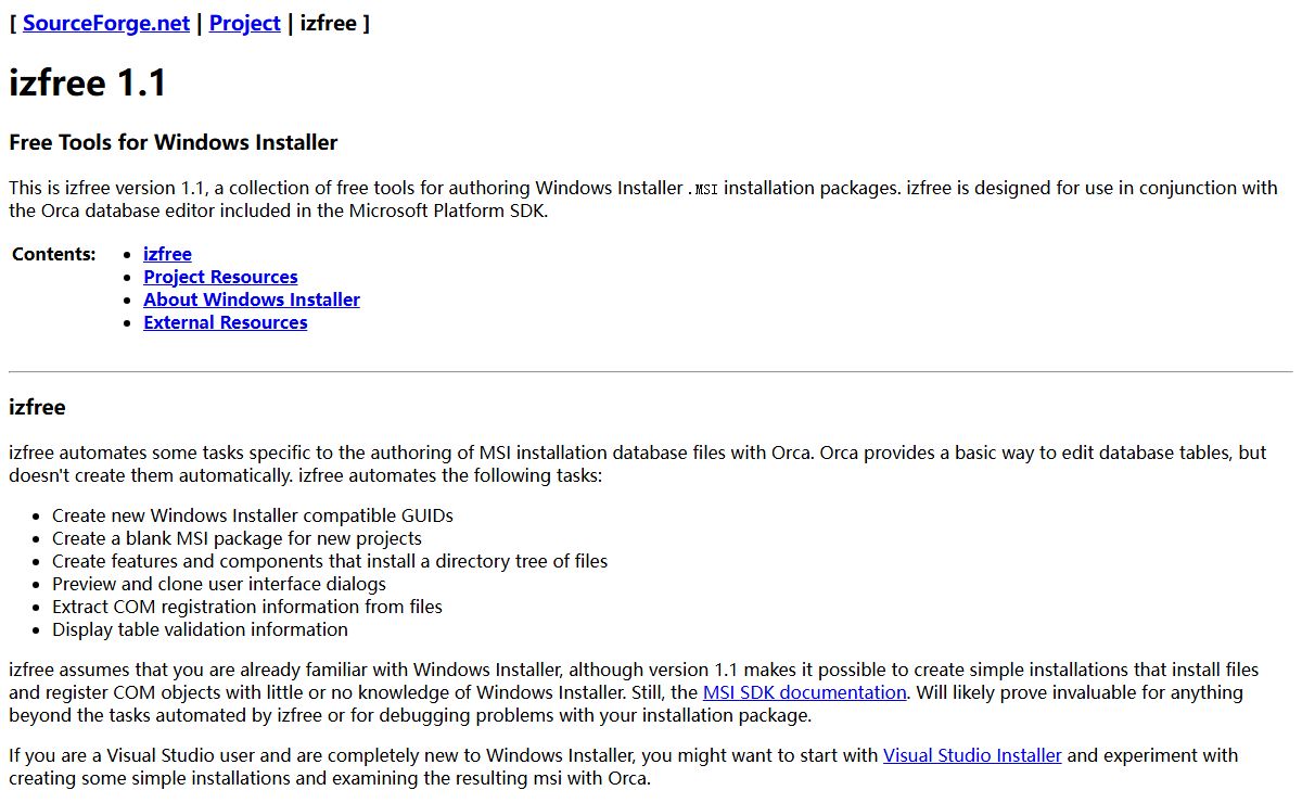 izfree: Free Tools for Windows Installer