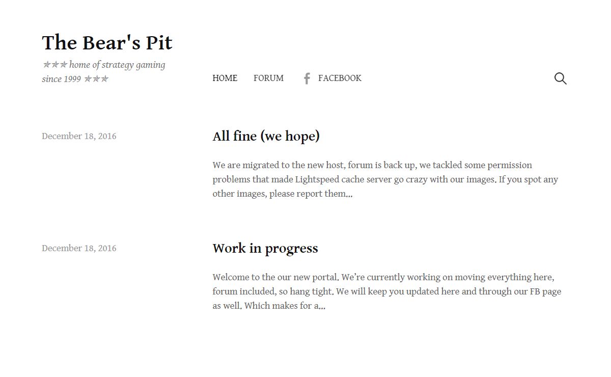 The Bear's Pit – ✯✯✯ home of strategy gaming since 1999 ✯✯✯