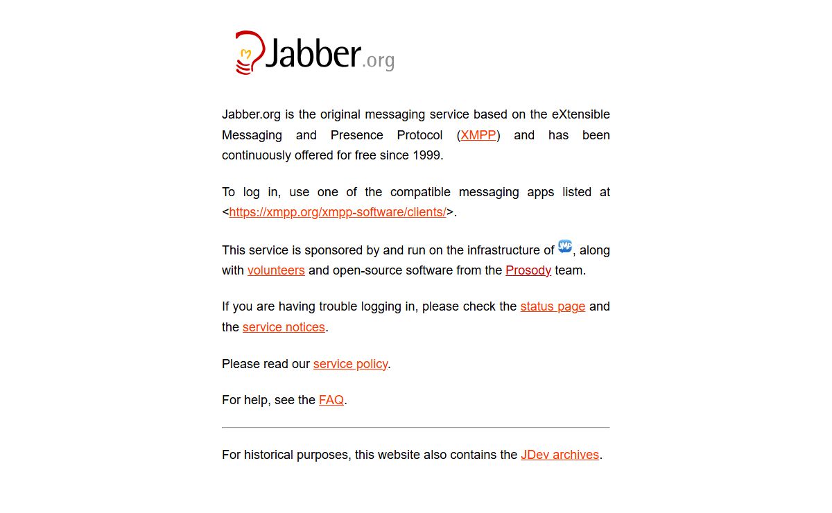 jabber.org - the original XMPP instant messaging service